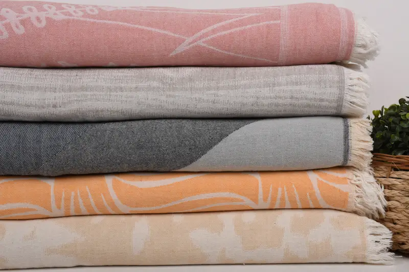 Housewarming Gift, Spa Gift, Halloween Blanket, Bridesmaid Gifts, Turkish Blanket Queen, Bridal Shower Gift, 80x60 Cotton Set of 5 Towel - 3