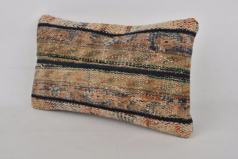 Pillow Sham, 12x20 Blue Cushion Case, Boho Throw Pillow Cover, Home Decor Pillow, Ethnic Throw Pillow Sham, Pillow for Sofa, Turkish Kilim Pillow - 3