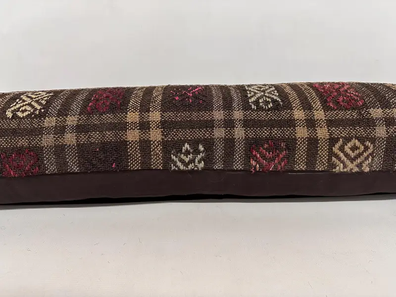 Cotton Pillow Cover, Neutral Throw Cushion, Pillow Cover, 12x43 Beige Pillow, Vintage Kilim Pillow, Antique Pillows, Kilim Cushion Sham - 5