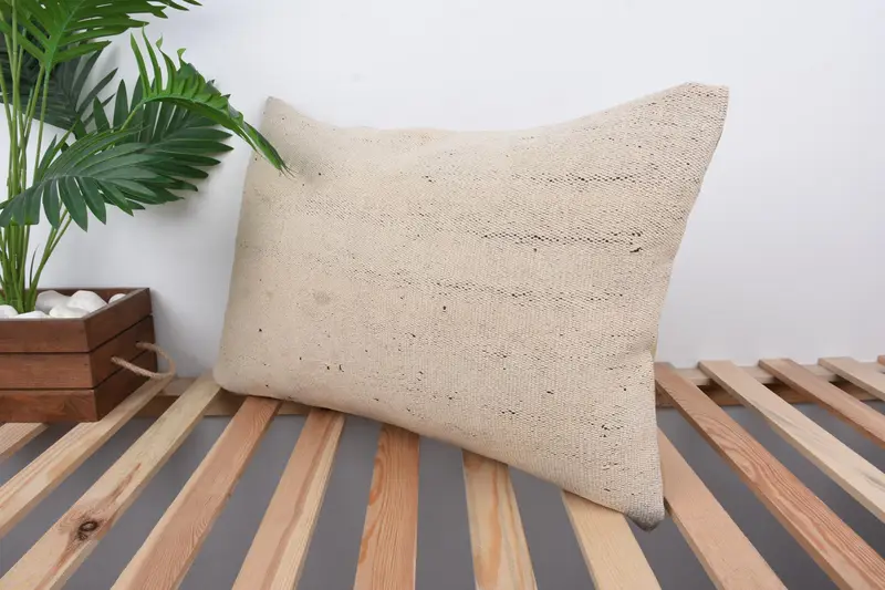 16x24 Beige Pillow Case, Vintage Kilim Throw Pillow, Floor Pillow Case, Home Decor Pillow, Interior Designer Pillow, Cushion Case - 5