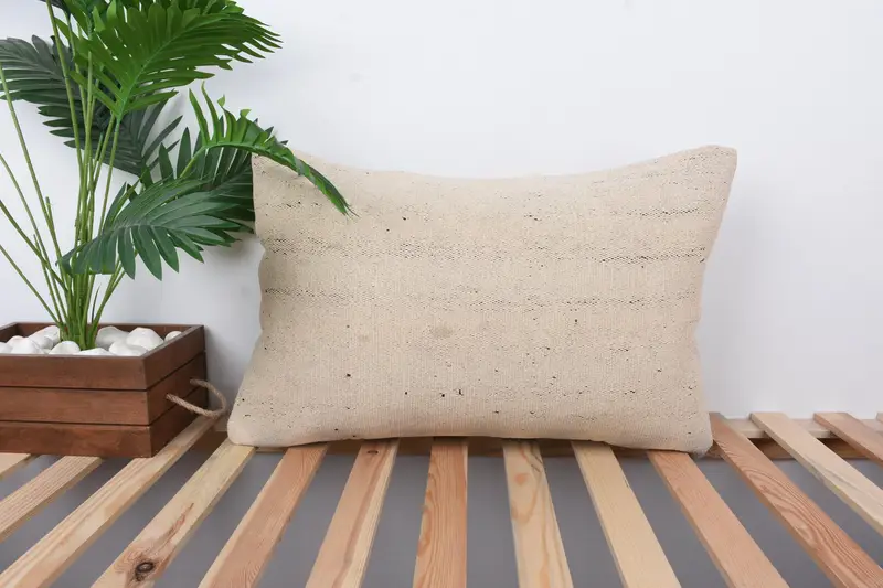 16x24 Beige Pillow Case, Vintage Kilim Throw Pillow, Floor Pillow Case, Home Decor Pillow, Interior Designer Pillow, Cushion Case - 1