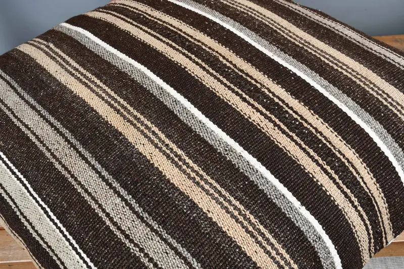 Ethnic Pillow, 28x28 Brown Cushion Case, Pillow for Couch, One Of A Kind Pillow Cover, Pillow Sham, Interior Designer Pillow, Gift Pillow - 4