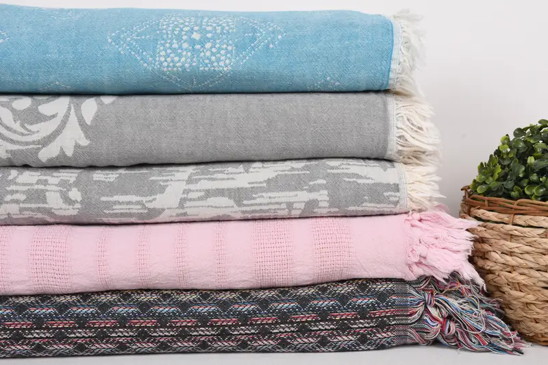 Personalized Blanket, Turkish Cotton Throw Blanket, Couch Cover, Throw Blanket Couch, 80x60 Cotton Set of 5 Towel, Halloween Blanket, Wedding Favors - 3