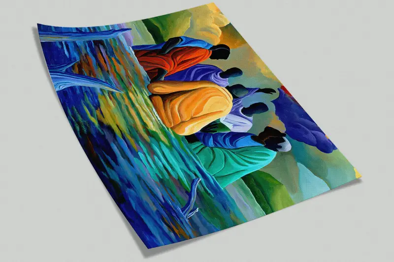 Baptism Wall Art, Paper Wall Art, African Wall Painting, Wall Paper Peel and Stick, 3d Wall Paper, African People Mural, - 3