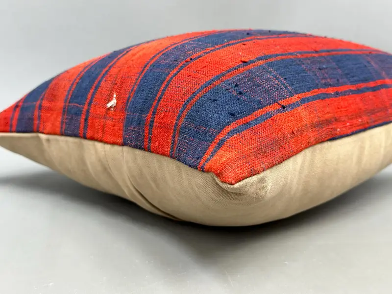 Handmade Kilim Cushion, Southwestern Pillow Case, Pillow, 18x18 Blue Cushion Case, Vintage Kilim Throw Pillow, Pillow for Sofa - 6