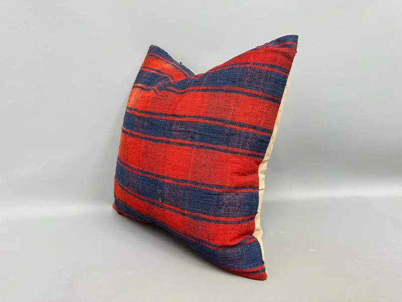 Handmade Kilim Cushion, Southwestern Pillow Case, Pillow, 18x18 Blue Cushion Case, Vintage Kilim Throw Pillow, Pillow for Sofa - 3