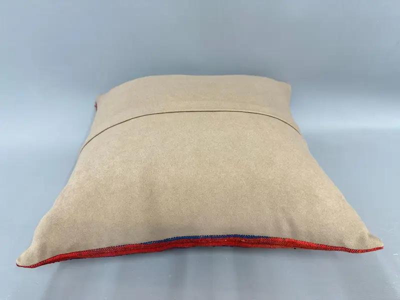 Handmade Kilim Cushion, Southwestern Pillow Case, Pillow, 18x18 Blue Cushion Case, Vintage Kilim Throw Pillow, Pillow for Sofa - 7