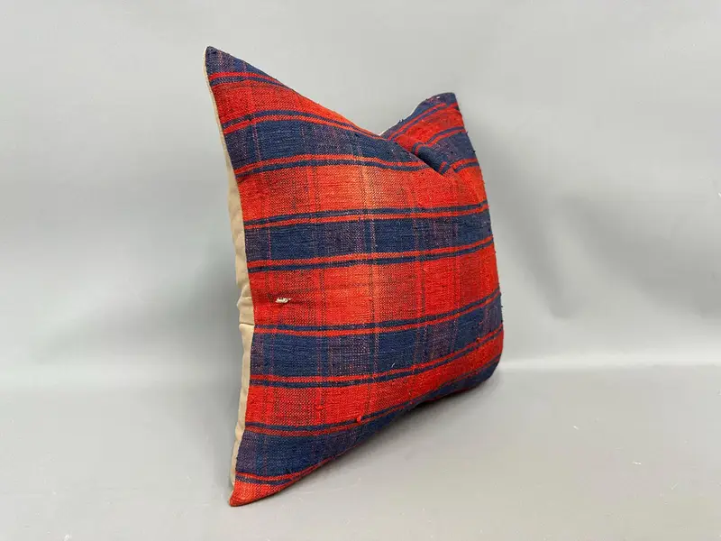Handmade Kilim Cushion, Southwestern Pillow Case, Pillow, 18x18 Blue Cushion Case, Vintage Kilim Throw Pillow, Pillow for Sofa - 2