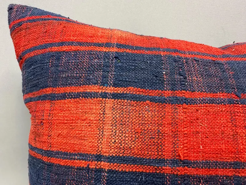 Handmade Kilim Cushion, Southwestern Pillow Case, Pillow, 18x18 Blue Cushion Case, Vintage Kilim Throw Pillow, Pillow for Sofa - 5