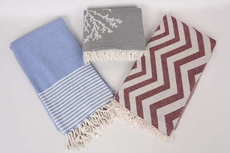 Large Turkish Towel, 70x40 Cotton Set of 8 Towel, Bridal Gifts, Luxury Turkish beach towel with fringe, Absorbent Turkish towel, Wedding Gift - 6