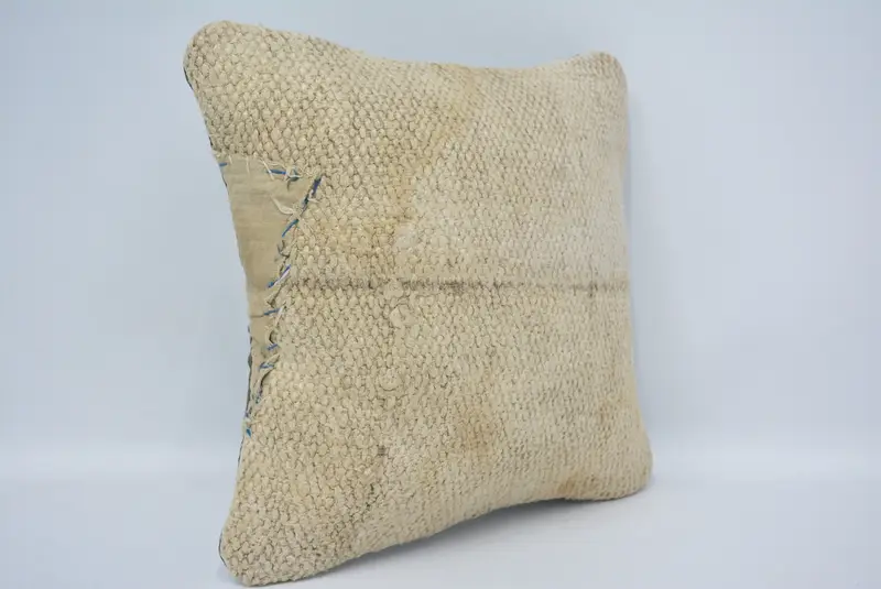 Boho Chic Cushion Case, 12x12 Beige Cushion, Vintage Kilim Throw Pillow, Home Decor Pillow, Tapestry Cushion, Cushion, Interior Designer Pillow - 3