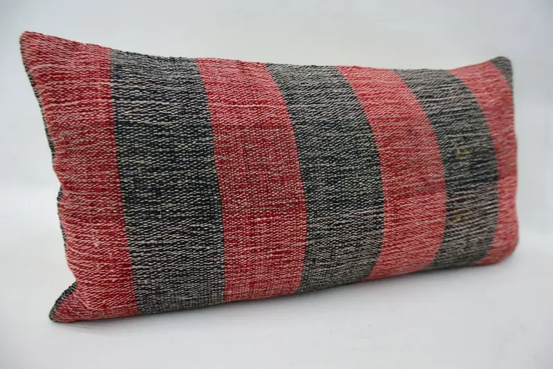 Pillow Cover, Pillow for Couch, Cotton Cushion Cover, Kilim Cushion Sham, 12x24 Blue Pillow Cover, Ethnical Kilim Rug Pillow - 2