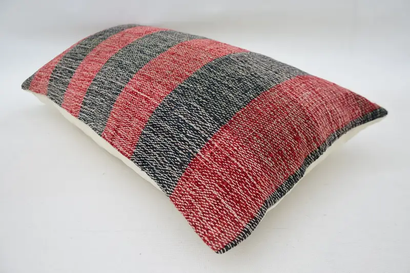Pillow Cover, Pillow for Couch, Cotton Cushion Cover, Kilim Cushion Sham, 12x24 Blue Pillow Cover, Ethnical Kilim Rug Pillow - 6