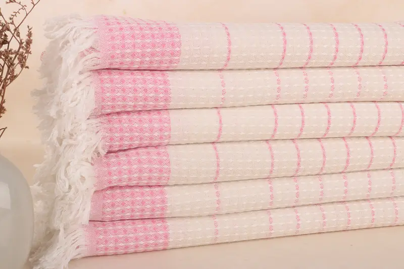 Toalla de regalos de boda, toalla de algodón rosa de 40x71 pulgadas, toalla turca personalizada