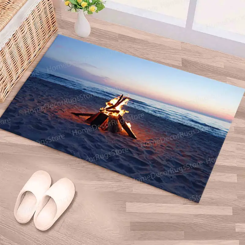 Seascape Serenity Printed Rug: Coastal Charm for Your Space