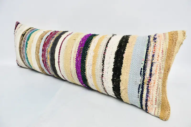Pillow Case, 12x36 White Cushion Cover, Boho Pillow, Toss Pillow, Gift Pillow, Bench Cushion Cover, Turkish Kilim Pillow, Authentic Pillow Case - 4