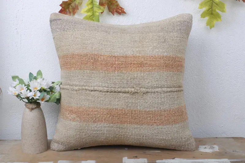 Pillow Cover, Sofa Cushion, 16x16 White Pillow, Boho Pillow, Meditation Pillow Case, Gift Pillow, Turkish Pillow, Decorative Bolster Cushion - 2