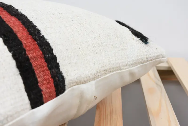 Boho Chic Pillow, Pillow Sham, Vintage Kilim Pillow, Gift Pillow, Tribal Cushion Case, Handmade Kilim Cushion, 18x18 White Pillow, Authentic Pillow - 7