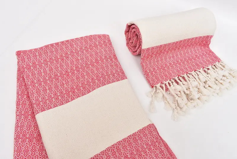 Embroidery Towel, Custom Beach Towel, Bathroom Towel, Personalized Gift, Housewarming Gift, Eco-Friendly Turkish Towel, 68x36 Cotton Diamond Towel - 7