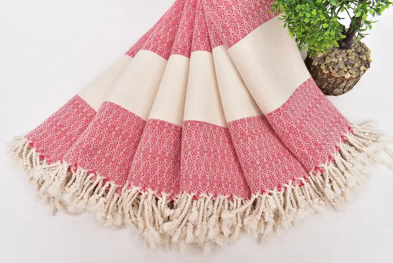 Embroidery Towel, Custom Beach Towel, Bathroom Towel, Personalized Gift, Housewarming Gift, Eco-Friendly Turkish Towel, 68x36 Cotton Diamond Towel - 4