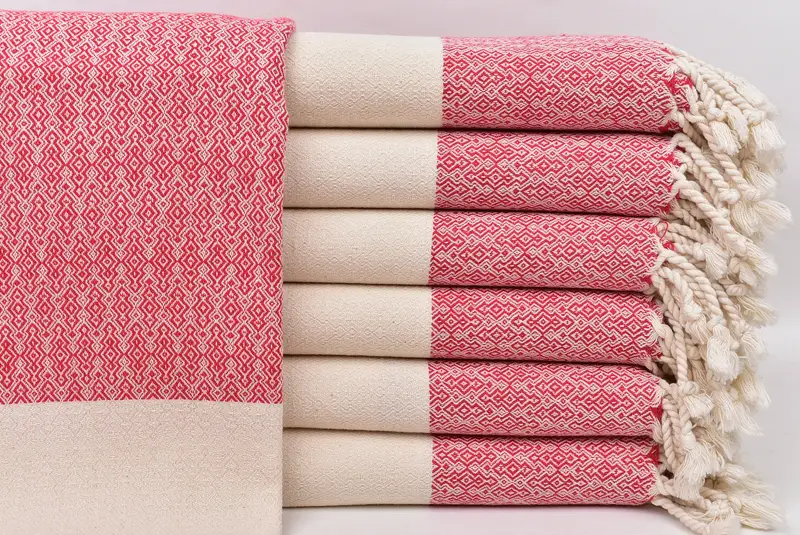 Embroidery Towel, Custom Beach Towel, Bathroom Towel, Personalized Gift, Housewarming Gift, Eco-Friendly Turkish Towel, 68x36 Cotton Diamond Towel - 1