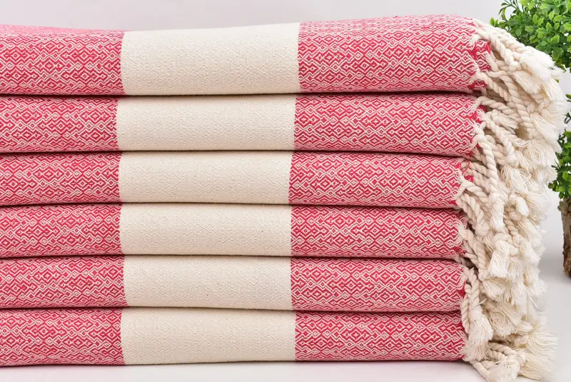 Embroidery Towel, Custom Beach Towel, Bathroom Towel, Personalized Gift, Housewarming Gift, Eco-Friendly Turkish Towel, 68x36 Cotton Diamond Towel - 3