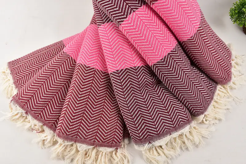 Girl Trip Party Favor, Bridesmaid Gifts, Turkish Blanket, Christmas Gift Blanket, 84x80 Cotton Chevron Towel, Turkish Towel Blanket, Woven Blanket - 4