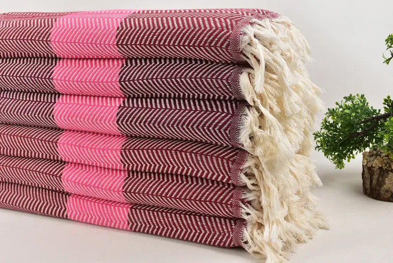 Girl Trip Party Favor, Bridesmaid Gifts, Turkish Blanket, Christmas Gift Blanket, 84x80 Cotton Chevron Towel, Turkish Towel Blanket, Woven Blanket - 3