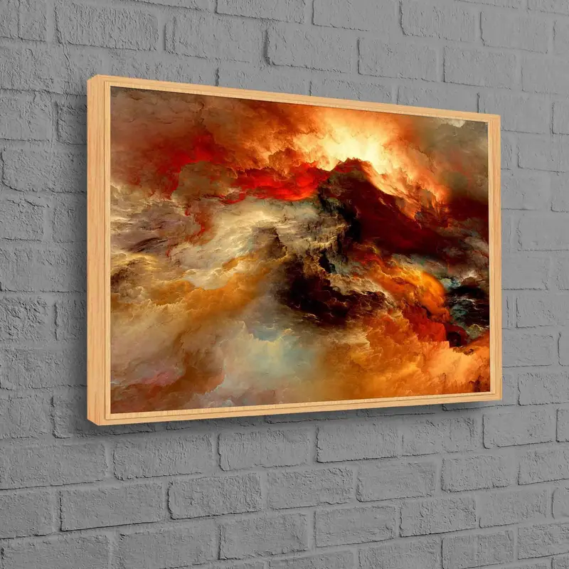 現代的な赤と黄色のカラフルなクラウド キャンバス プリント