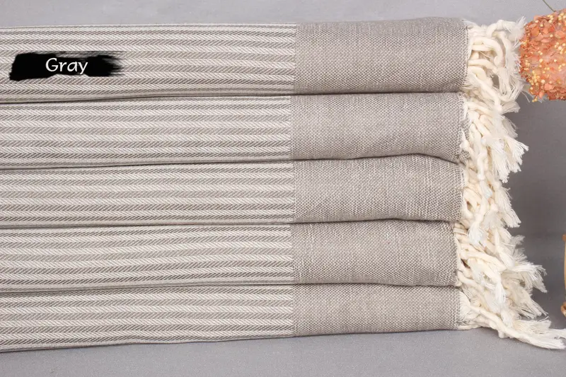 Wedding Gift, Oversized lightweight Turkish bath towel USA, Gift For Him, 68x38 Linen Striped Towel, Spa Gift, Turkish beach towel, Organic Towel - 2
