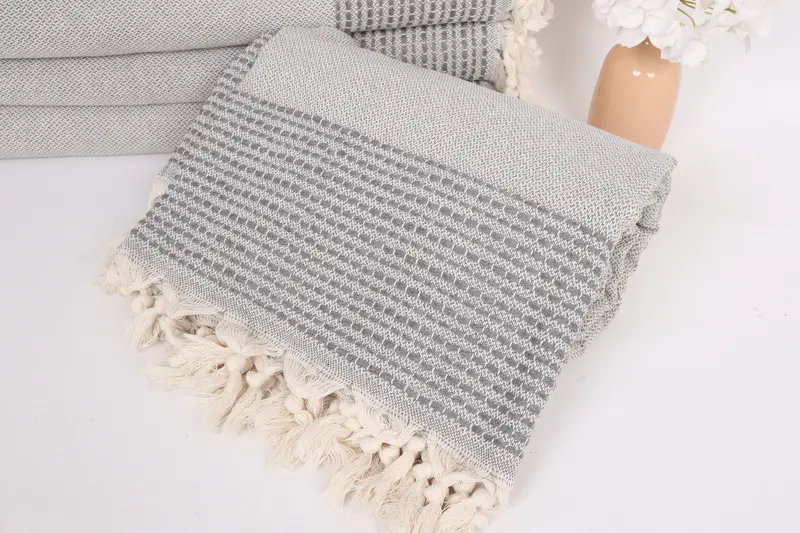 Christmas Gift Tags, Wedding Favors, Aesthetic Blanket, Bridal Shower Gift, Turkish Cotton Blanket, 96x92 Cotton Striped Towel, Housewarming Gift - 4