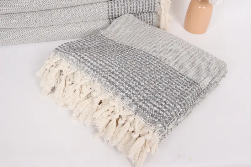 Christmas Gift Tags, Wedding Favors, Aesthetic Blanket, Bridal Shower Gift, Turkish Cotton Blanket, 96x92 Cotton Striped Towel, Housewarming Gift - 5