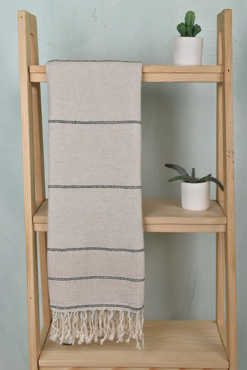 Absorbent Turkish towel, Bachelorette Party Decorations, Fouta towel, 70x40 Linen Striped Towel, Wedding Gift Ideas, Handwoven Turkish Towel - 8