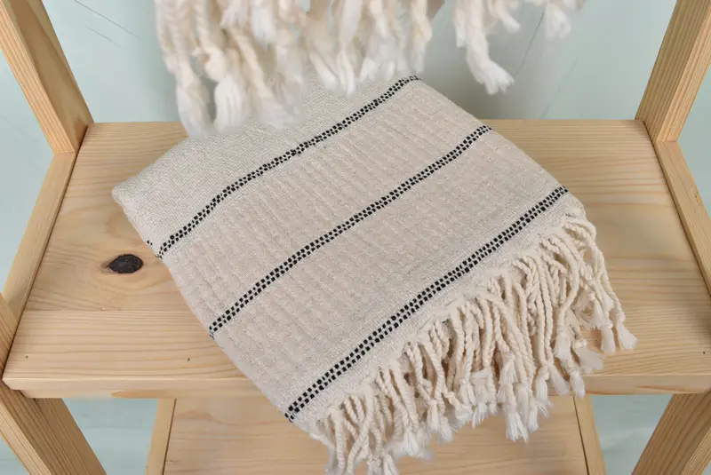 Absorbent Turkish towel, Bachelorette Party Decorations, Fouta towel, 70x40 Linen Striped Towel, Wedding Gift Ideas, Handwoven Turkish Towel - 5