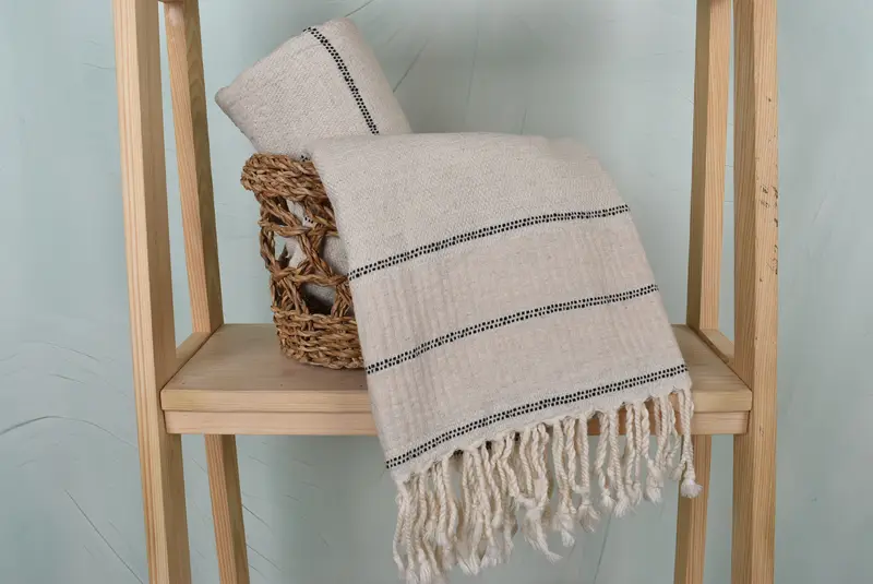 Absorbent Turkish towel, Bachelorette Party Decorations, Fouta towel, 70x40 Linen Striped Towel, Wedding Gift Ideas, Handwoven Turkish Towel - 4