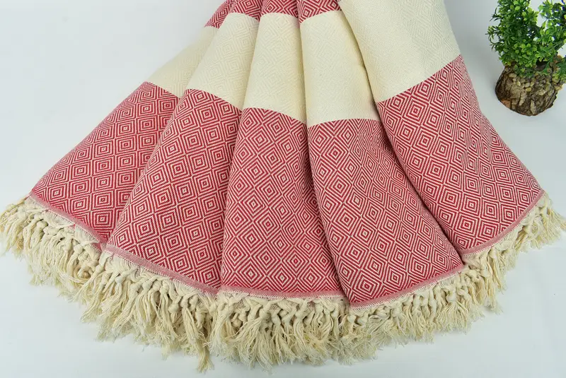 Housewarming Gift, Beach Bachelorette Party Decorations, Bachelorette Gifts, Bachelorette Party Favor, Woven Blanket, 96x80 Cotton Diamond Towel - 4