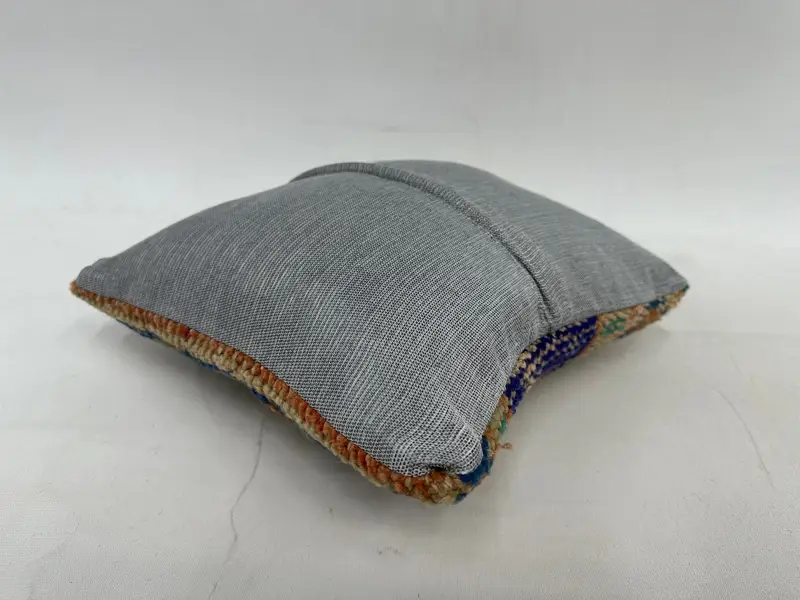 Floor Pillow Case, Pillow Case, Ethnical Kilim Rug Pillow, Kilim Cushion Sham, Colorful Cushion Cover, Gift Pillow, 12x12 Blue Cushion - 7