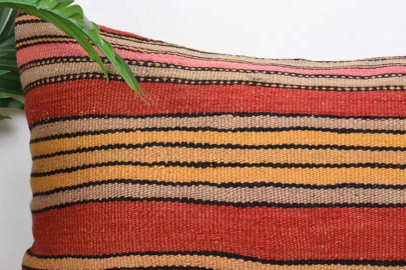 Cozy Throw Pillow Cover, Kilim Cushion Sham, Pillow Sham, Pillow for Sofa, 16x24 Red Pillow Sham, Boho Pillow, Office Chair Cushion - 2
