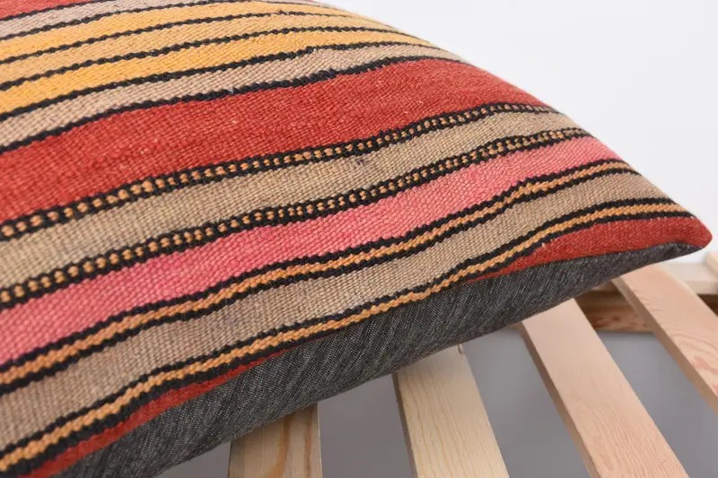 Cozy Throw Pillow Cover, Kilim Cushion Sham, Pillow Sham, Pillow for Sofa, 16x24 Red Pillow Sham, Boho Pillow, Office Chair Cushion - 7