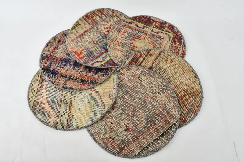 Böhmisches Tischset in Blau und Orange, Tischset im Western- und Cowboy-Stil