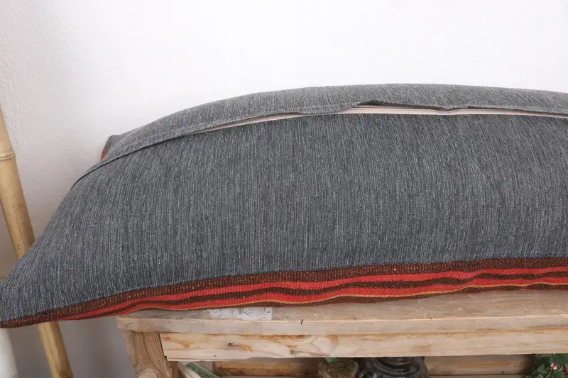 Kilim Cushion Sham, Bed Cushion Case, Comfy Throw Cushion, 16x36 Red Pillow Sham, Turkish Kilim Pillow, Vintage Pillow, Cushion Cover - 7