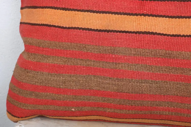 Kilim Cushion Sham, Bed Cushion Case, Comfy Throw Cushion, 16x36 Red Pillow Sham, Turkish Kilim Pillow, Vintage Pillow, Cushion Cover - 3