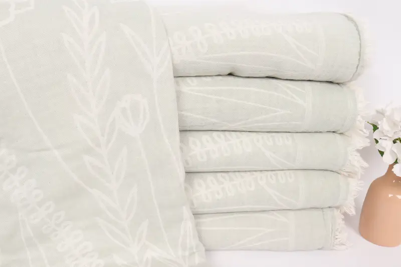 92x84 Cotton Floral Design Towel, Tablecloth, House Warming Gift, Shower Curtain, Custom Wedding Gifts, Turkish Bedspread, Housewarming Gift - 2