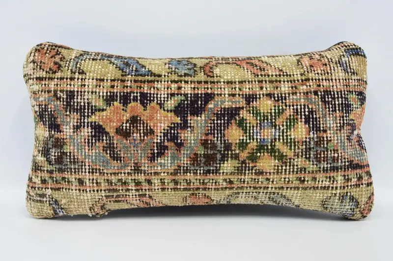 Kanepe için Yastık, Vintage Kilim atma Yastığı, 8x16 Bej Yastık Kılıfı, Yastık Örtüsü, Anatolian Yastık Kapağı, At Kilim Yastığı, Vintage Yastık - 1