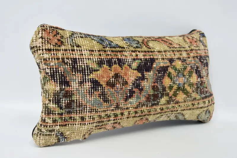Kanepe için Yastık, Vintage Kilim atma Yastığı, 8x16 Bej Yastık Kılıfı, Yastık Örtüsü, Anatolian Yastık Kapağı, At Kilim Yastığı, Vintage Yastık - 3