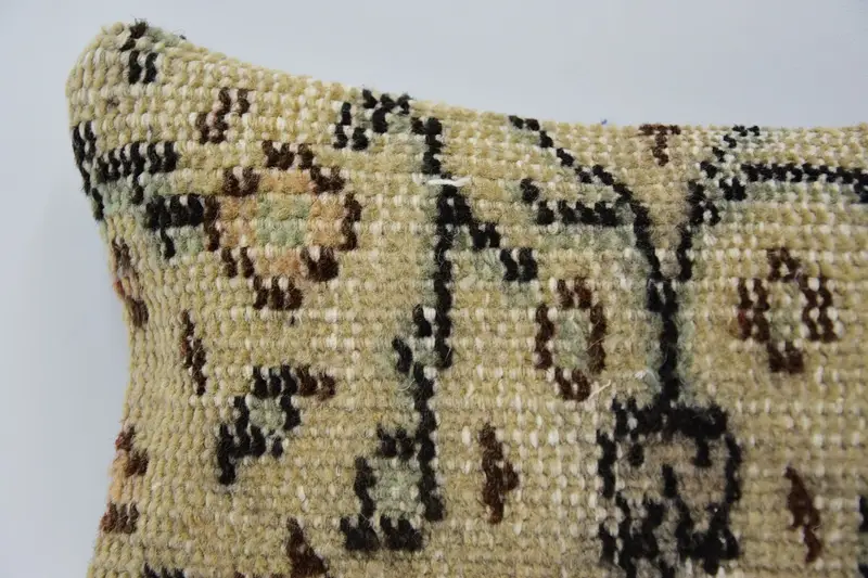8x16 Beige Pillow Case, Pillow for Sofa, Car Cushion Case, Outdoor Bolster Pillow Case, Pillow Cover, Ethnical Kilim Rug Pillow, Vintage Pillow - 2