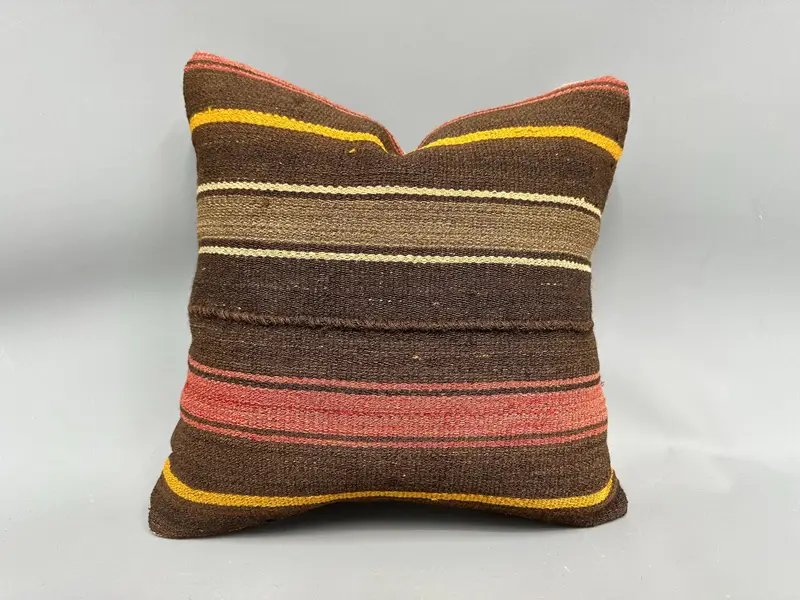 Pillow Cover, Boho Pillow, Muted Pillow, Chair Pillow Case, 18x18 Red Cushion Cover, Pet Pillow Sham, Turkish Pillow, Home Decor Pillow - 1