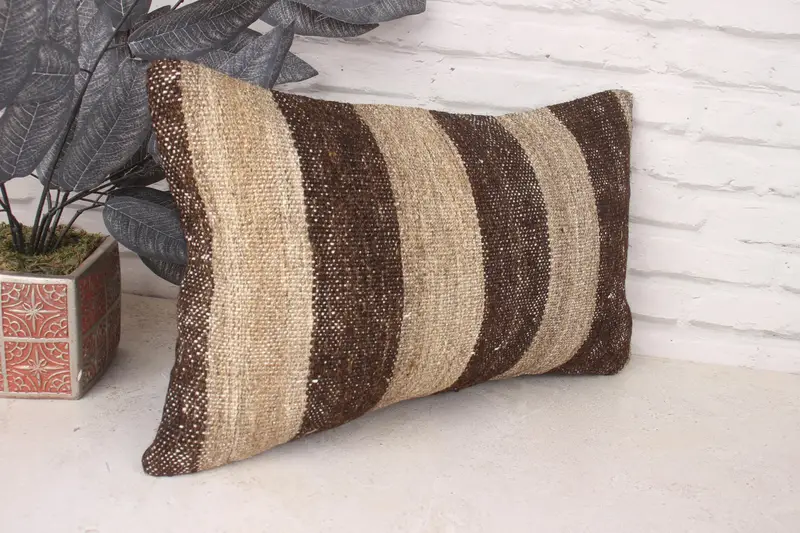 12x20 Beige Pillow Sham, Pillow Sham, Outdoor Pillow Case, Gift Pillow, Kilim Pillow Cover, Aztec Pillow Sham, Throw Kilim Pillow - 3