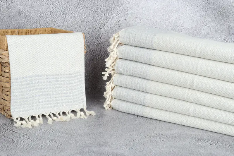 Wedding Favors, Personalized Gifts, Personalized Kitchen Towel, Wedding Gift For Bride, Monogrammed Turkish Towel, 40x20 Cotton Striped Towel - 3