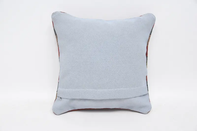 Seat Cushion Case, Pillow Case, Interior Designer Pillow, Turkish Kilim Pillow, Kilim Rug Pillow Case, Kilim Pillow Cover, 12x12 Blue Cushion - 6